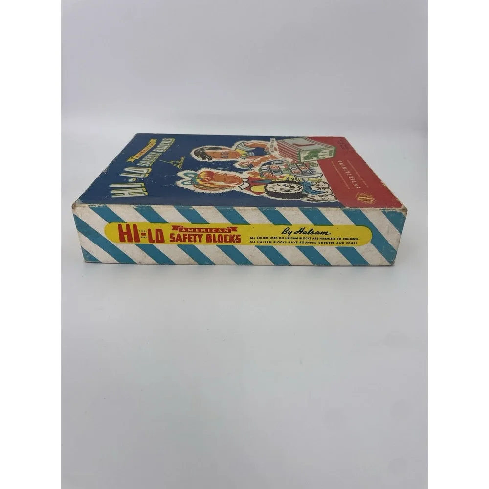 1950'S Vintage Halsam Hi-Lo Blocks BOX ONLY #3220 Toy Collectors BOX- No Blocks